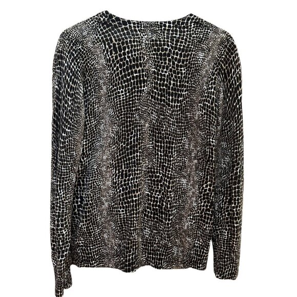 Banana Republic Animal Print Crew Neck Career Casual Light Sweater Womens Size L - Picture 4 of 7